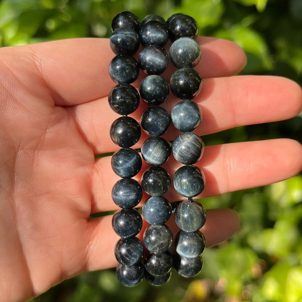 9mm blue tiger eye stretchable bracelet‎